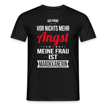 My wife is Moroccan - gift idea humor - Men's T-Shirt - black - Front - AI Model Male 178 light (178cm)