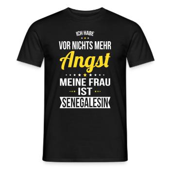 Ma femme est sénégalaise - idée cadeau humour - T-shirt homme - noir - Devant - AI Model Male 178 light (178cm)