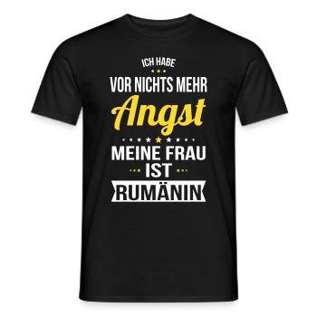 Ma femme est roumaine - idée cadeau humour - T-shirt homme - noir - Devant - AI Model Male 178 light (178cm)