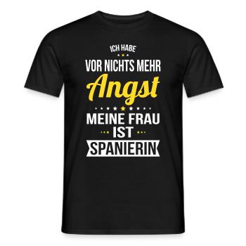 My Wife Is Spanish - Gift Idea Humor - Men's T-Shirt - black - Front - AI Model Male 178 light (178cm)