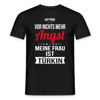 Ma femme est turque - Idée cadeau humour - T-shirt homme - noir - Devant - AI Model Male 178 light (178cm)