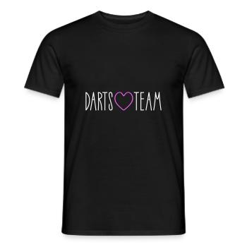Cœur de l’équipe de fléchettes - T-shirt homme - noir - Devant - AI Model Male 178 light (178cm)