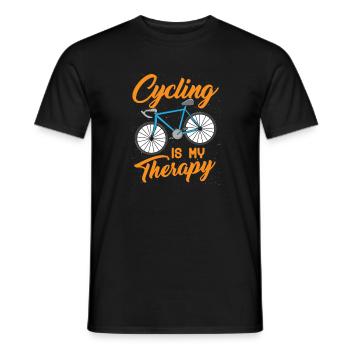 Cycling is my therapy - Bicycle Sport - Men's T-Shirt - black - Front - AI Model Male 178 light (178cm)