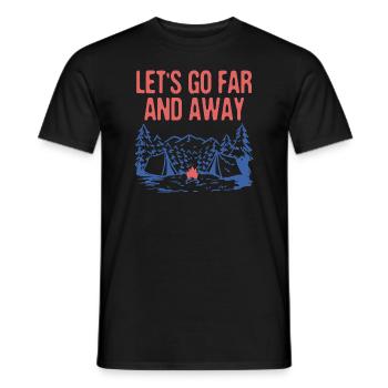 Allons loin camping randonnée camping-car randonneur - T-shirt homme - noir - Devant - AI Model Male 178 light (178cm)