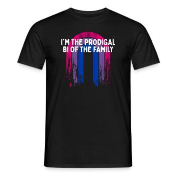 Le Bi prodigue de la famille Bisexuel LGBTQ Bi - T-shirt homme - noir - Devant - AI Model Male 178 light (178cm)
