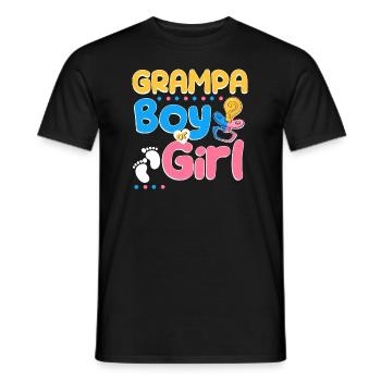 Pink or Blue Grampa Loves You Best Grandpa Ever - Men's T-Shirt - black - Front - AI Model Male 178 light (178cm)