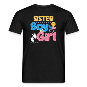 Pink or Blue Sister Loves You Best Sist Ever Big - T-shirt homme - noir - Devant - AI Model Male 178 light (178cm)