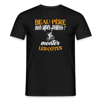 Beau-père t-shirt cycliste humoristique vélo - T-shirt homme - noir - Devant - AI Model Male 178 light (178cm)