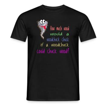 Zungenbrecher woodchuck Tongue Twister - Men's T-Shirt - black - Front - AI Model Male 178 light (178cm)