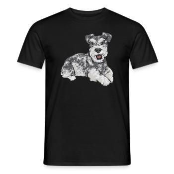 Schnauzer nain Chien Schnauzer - T-shirt homme - noir - Devant - AI Model Male 178 light (178cm)