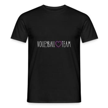 Volleyball Team Heart - Men's T-Shirt - black - Front - AI Model Male 178 light (178cm)