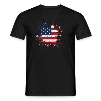 America USA - Männer T-Shirt - Schwarz - Vorne - AI Model Male 178 light (178cm)