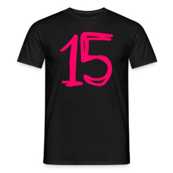 15 JAHRE. 15-jähriges Jubiläum. GEBURTSTAG 15 JAHRE.15 - Männer T-Shirt - Schwarz - Vorne - AI Model Male 178 light (178cm)
