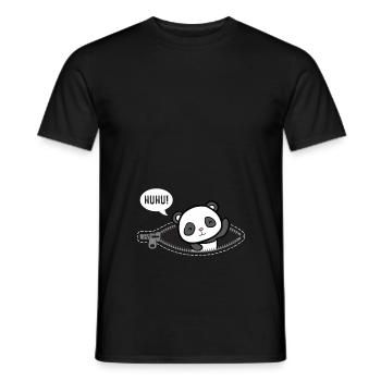 Huhu Ich bin da Baby Panda Geburt Geschenk - Männer T-Shirt - Schwarz - Vorne - AI Model Male 178 light (178cm)