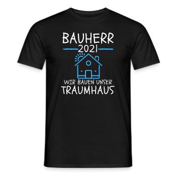 MAÎTRE D’OUVRAGE 2021 - NOUS CONSTRUISONS LA MAISON DE NOS RÊVES ! - T-shirt homme - noir - Devant - AI Model Male 178 light (178cm)