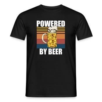 Powered By Beer - Men's T-Shirt - black - Front - AI Model Male 178 light (178cm)