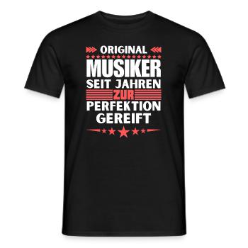 Musicians Matured to Perfection - Men's T-Shirt - black - Front - AI Model Male 178 light (178cm)