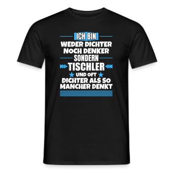 Ni poète ni penseur, mais charpentier - T-shirt homme - noir - Devant - AI Model Male 178 light (178cm)