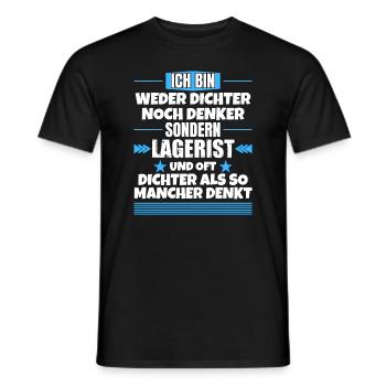 Neither poet nor thinker, but warehouse clerk - Men's T-Shirt - black - Front - AI Model Male 178 light (178cm)