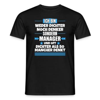 Ni poète ni penseur, mais manager - T-shirt homme - noir - Devant - AI Model Male 178 light (178cm)