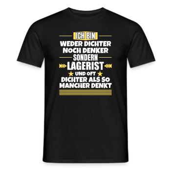 Neither poet nor thinker, but warehouse clerk - Men's T-Shirt - black - Front - AI Model Male 178 light (178cm)