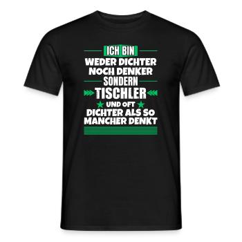 Ni poète ni penseur, mais charpentier - T-shirt homme - noir - Devant - AI Model Male 178 light (178cm)