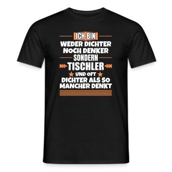 Ni poète ni penseur, mais charpentier - T-shirt homme - noir - Devant - AI Model Male 178 light (178cm)