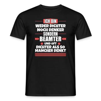 Ni poète ni penseur, mais fonctionnaire - T-shirt homme - noir - Devant - AI Model Male 178 light (178cm)