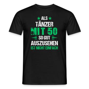 Belle danseuse à 50 ans - T-shirt homme - noir - Devant - AI Model Male 178 light (178cm)