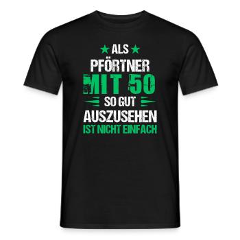 Avec 50 beau portier - T-shirt homme - noir - Devant - AI Model Male 178 light (178cm)