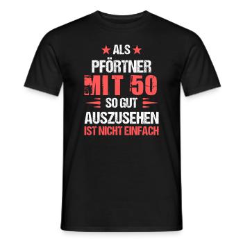 Avec 50 beau portier - T-shirt homme - noir - Devant - AI Model Male 178 light (178cm)
