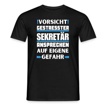 Don't talk to stressed secretary! - Men's T-Shirt - black - Front - AI Model Male 178 light (178cm)