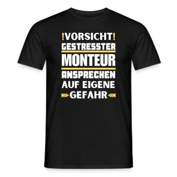 Ne parlez pas à un installateur stressé ! - T-shirt homme - noir - Devant - AI Model Male 178 light (178cm)