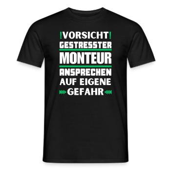 Ne parlez pas à un installateur stressé ! - T-shirt homme - noir - Devant - AI Model Male 178 light (178cm)
