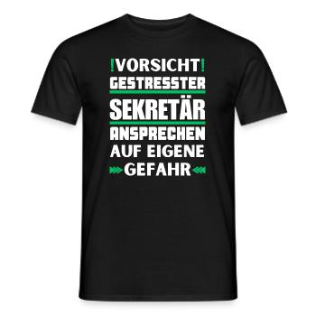 Gestresster Sekretär nicht ansprechen! - Männer T-Shirt - Schwarz - Vorne - AI Model Male 178 light (178cm)
