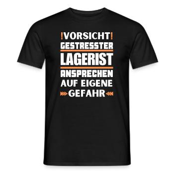 Gestresster Lagerist nicht ansprechen! - Männer T-Shirt - Schwarz - Vorne - AI Model Male 178 light (178cm)
