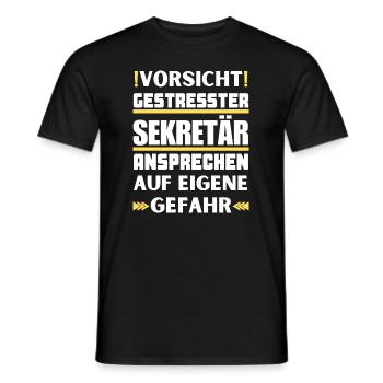Gestresster Sekretär nicht ansprechen! - Männer T-Shirt - Schwarz - Vorne - AI Model Male 178 light (178cm)