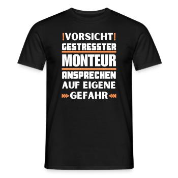 Gestresster Monteur nicht ansprechen! - Männer T-Shirt - Schwarz - Vorne - AI Model Male 178 light (178cm)