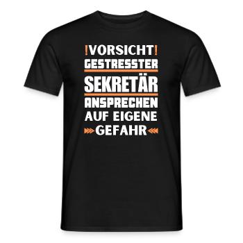 Don't talk to stressed secretary! - Men's T-Shirt - black - Front - AI Model Male 178 light (178cm)