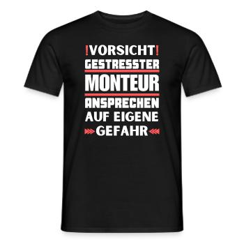 Don't talk to a stressed fitter! - Men's T-Shirt - black - Front - AI Model Male 178 light (178cm)