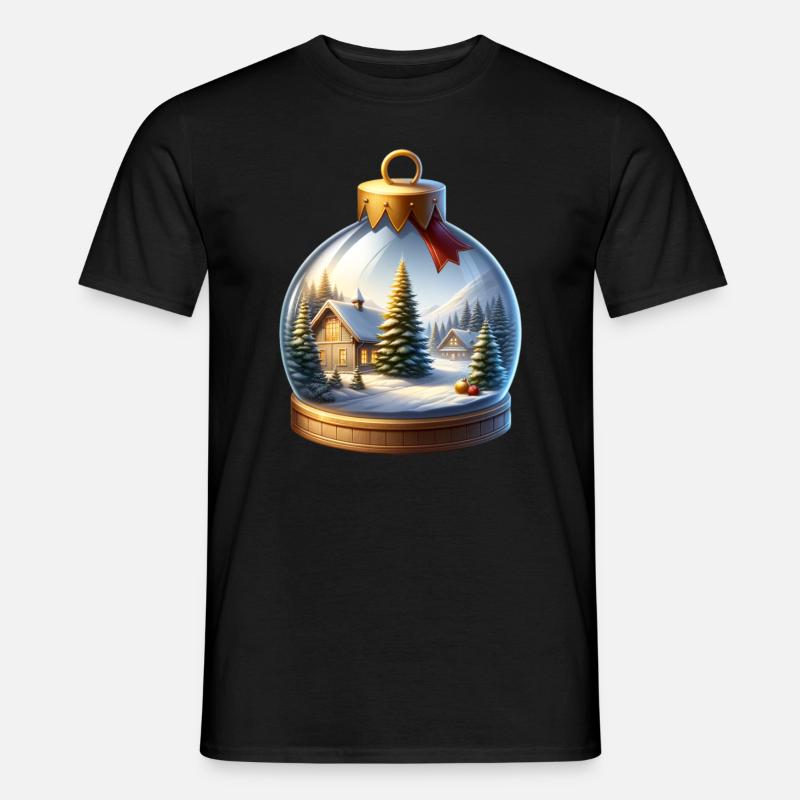 Weihnachtskugel Weihnachtsbäume Schnee - Männer T-Shirt - Schwarz