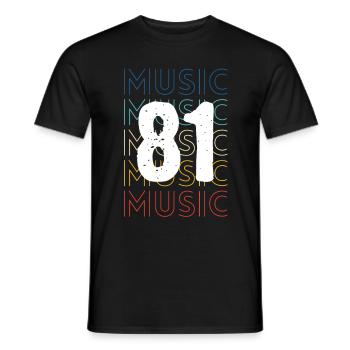 Musique rétro de 1981 - T-shirt homme - noir - Devant - AI Model Male 178 light (178cm)