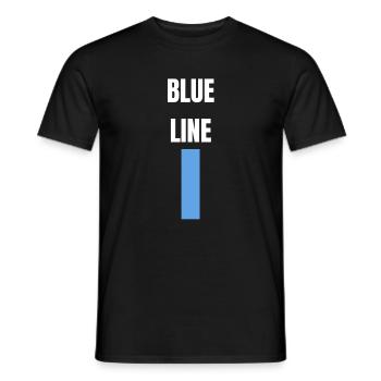 Blaue Linie - Ligne bleue - T-shirt homme - noir - Devant - AI Model Male 178 light (178cm)