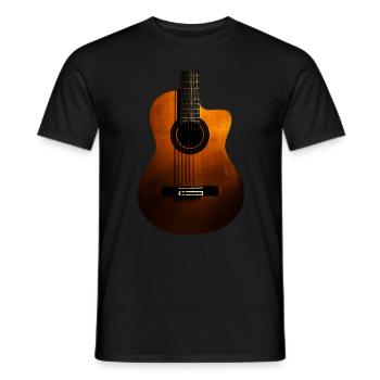 Gitarre geschenk original foto mann oder frau - Männer T-Shirt - Schwarz - Vorne - AI Model Male 178 light (178cm)