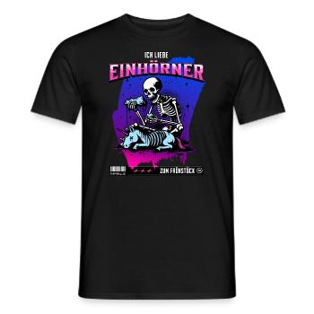 Anti-Unicorn Skull // Ich liebe Einhörner FS0232 - Männer T-Shirt - Schwarz - Vorne - AI Model Male 178 light (178cm)