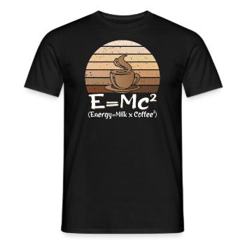E = MC² Energy Milk Coffee Science Coffee Equation - Men's T-Shirt - black - Front - AI Model Male 178 light (178cm)
