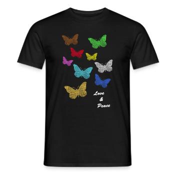 Bunte Schmetterlinge butterflies - Männer T-Shirt - Schwarz - Vorne - AI Model Male 178 light (178cm)