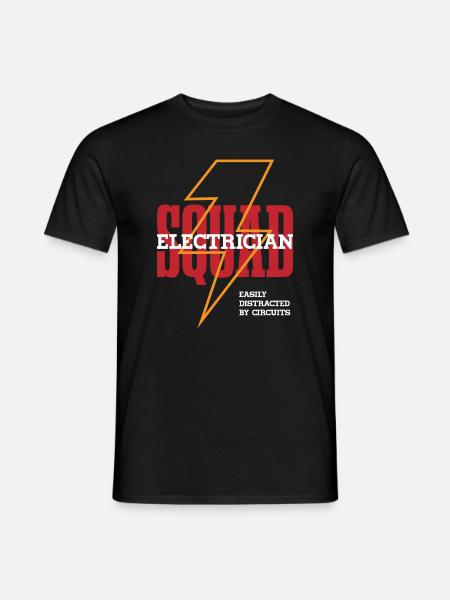 Electrician Squad Ironic Craftsman - Männer T-Shirt - Schwarz