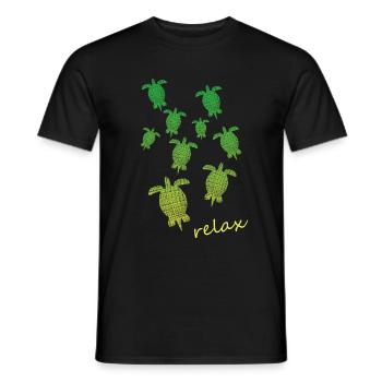 Schildkröten Turtles relax - Männer T-Shirt - Schwarz - Vorne - AI Model Male 178 light (178cm)