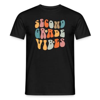 Second Grade Vibes Back To School Groovy School - Men's T-Shirt - black - Front - AI Model Male 178 light (178cm)